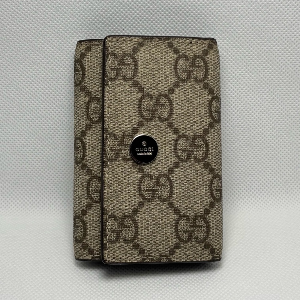 Gucci GG Supreme Canvas 6-Ring Key Holder/Key Case - Brown Beige